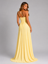 Women's One Shoulder Chiffon Maxi Dress