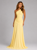 Women's One Shoulder Chiffon Maxi Dress
