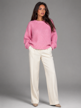 Women's Oversized Chunky Knit Crewneck Sweater
