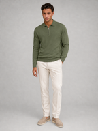 Men's Knit Quarter-Zip Polo Sweater