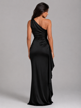 Women's Satin-Feel High Split Maxi Dress