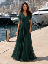 Women's Floral Pleated Maxi Dress