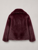 Women's Plush Cropped Faux Fur Jacket