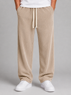 Men's Wide Leg Corduroy Trousers