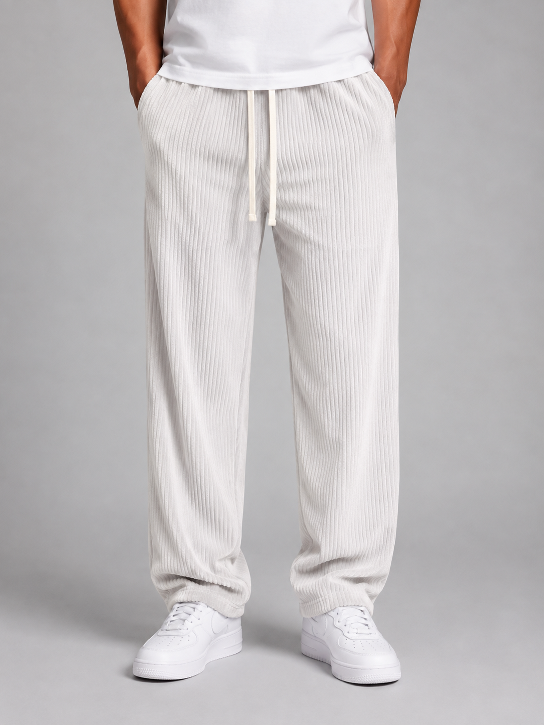 Men's Wide Leg Corduroy Trousers
