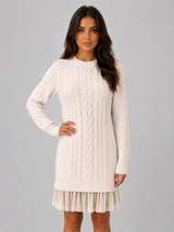 Women's Cable Knit Jumper Dress