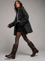 Women's Buckle Knee-High Biker Boots