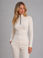 Women's Ribbed Half Zip Top
