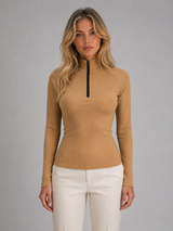 Women's Ribbed Half Zip Top