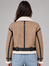 Women's Faux Suede Aviator Jacket