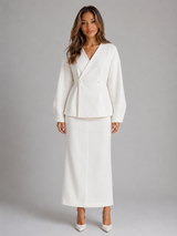 Women's Peplum Jacket & Skirt Suit